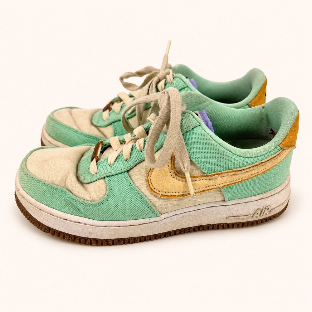 Nike Womens 8 Air Force 1 '07 LX Happy Pineapple Sneakers CZ0268-300 Sporty READ